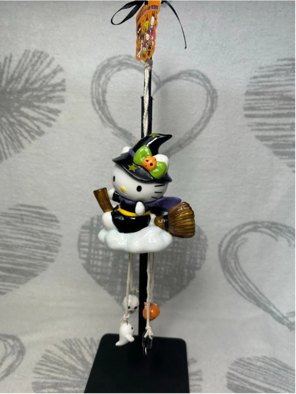 Blue Sky Clayworks Hello Kitty Witch Charm Wind Chime, Ceramic